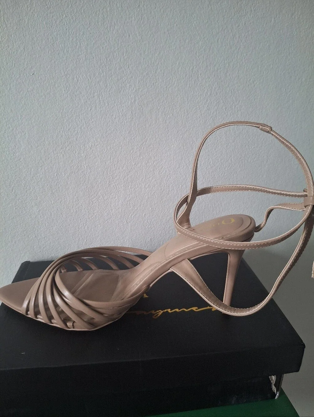 Nude Strappy Stiletto Sandals - Women's